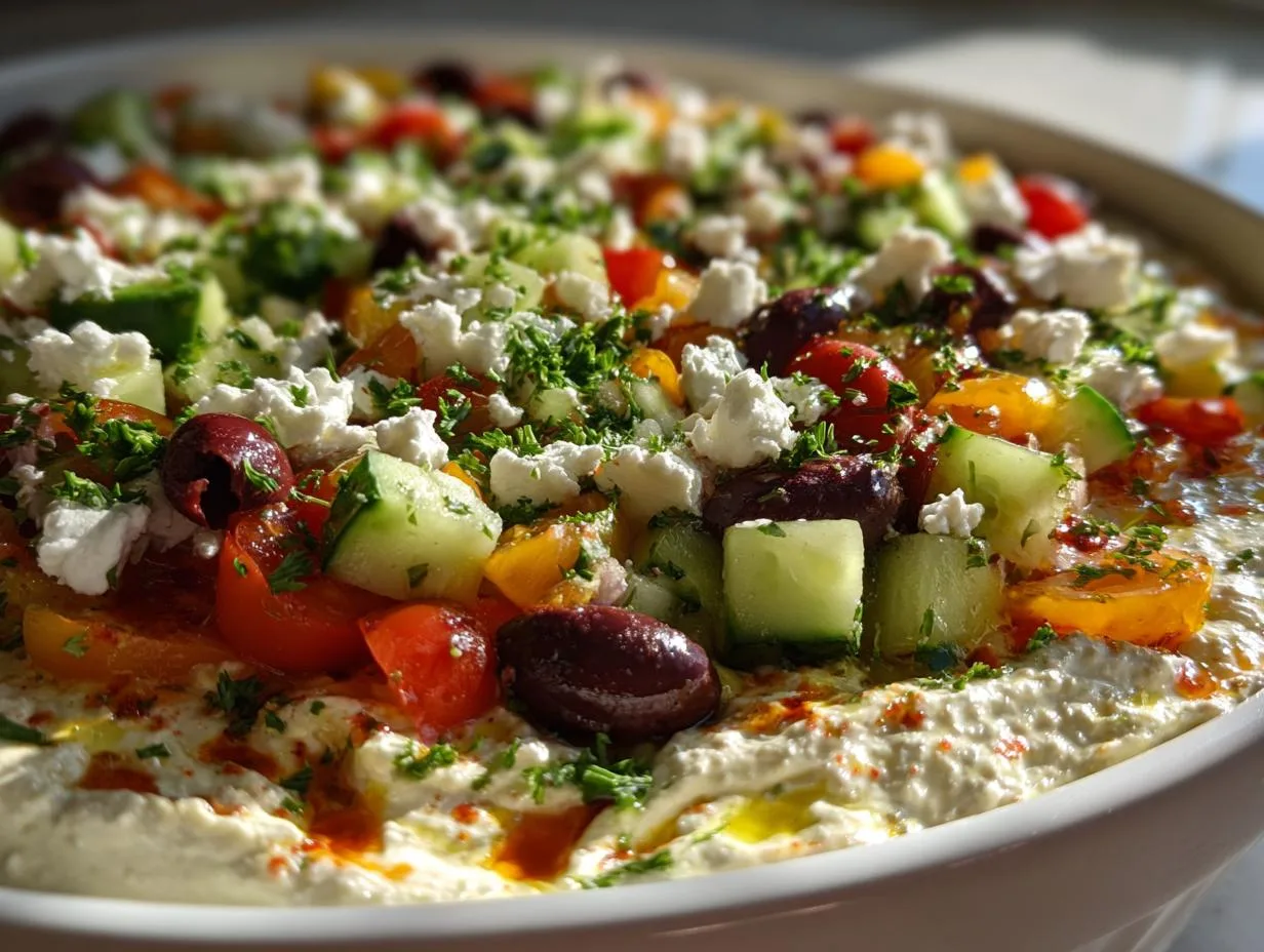 Minute Mediterranean Layered Dip: Your Go-To Party Appetizer